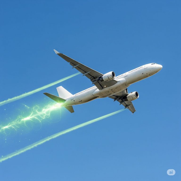 airplane with green fuel
